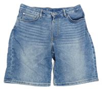 Modré regular fit riflové kraťasy H&M