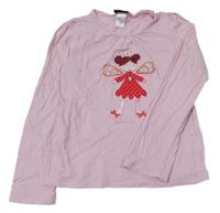 Svetloružové tričko s vílou H&M