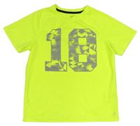 Neónově žlté športové tričko s číslom H&M