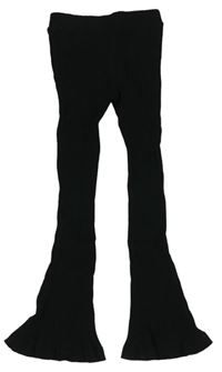 Čierne rebrované flare nohavice Matalan