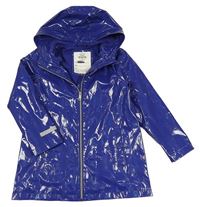 Tmavofialová metalická nepromokavá jesenná parka s kapucňou M&S