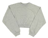 Svetlosivá melírovaná crop mikina H&M