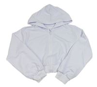 Biela prepínaci crop mikina s kapucňou SHEIN