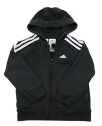 Černo-bílá propínací mikina s kapucí Adidas