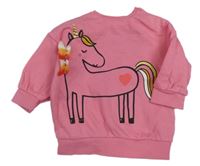 Ružová oversize mikina s jednorožcom F&F