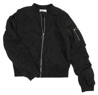 Černý šusťákový zateplený crop bomber H&M