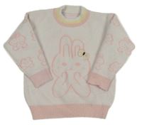 Bílo/světlerůžovo-svetloružový sveter so zajíčky - miffy