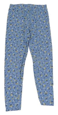 Modré legíny s kvietkami Kiki&Koko