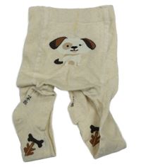 Nové - světlebéžové melírované punčocháče s pejskem Ergee