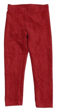 Červené rebrované zamatové legíny Next