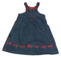 Modro-čierne menšestrové šaty s kanýrkem Catimini