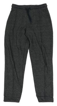 Tmavomodro-bílé kostkované vzorované melírované teplákové kalhoty Matalan