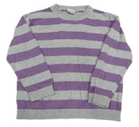 Sivo-fialový pruhovaný melírovaný sveter Cherokee