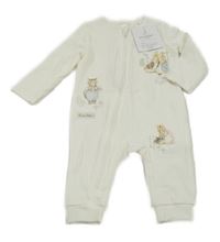 Nové - biely rebrovaný overal s králíčky - Peter Rabbit