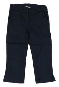 Tmavomodré plátenné nohavice s čipkou BLU KIDS