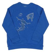 Cobaltovoě modrá mikina s basketbalistou PRIMARK