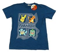 Nové - tmavopetrolejové tričko s pokémony Nutmeg