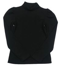 Čierne rebrované tričko s rolákom F&F