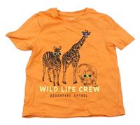 Oranžové tričko so zvieratkami