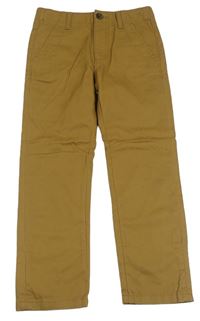 Hnedé plátenné chino nohavice M&S