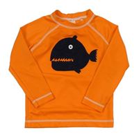 Oranžové UV triko s piraňou Gymboree