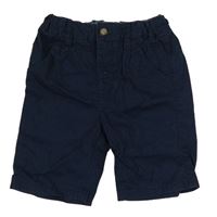 Tmavomodré plátenné chino kraťasy zn. Matalan