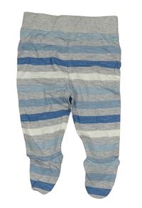 Šedo-modro-bílé pruhované polodupky Mothercare