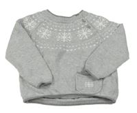 Sivý melírovaný sveter s vločkami The Little White Company