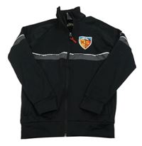 Čierna športová prepínaci mikina s nášivkou