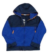 Tmavomodro-safírová sportovní propínací mikina s kapucí Vertbaudet