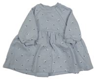 Světlemodré květované teplákové šaty F&F