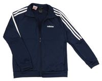Tmavomodrá sportovní propínací funkční mikina Adidas
