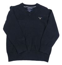 Tmavomodrý svetr s logem Gant