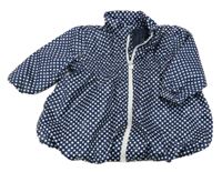 Tmavomodrá puntíkatá šusťáková jarní bunda H&M