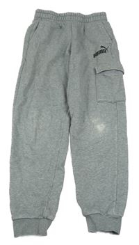 Sivé melírované tepláky s vreckom Puma