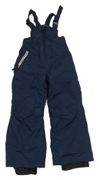 Tmavomodré šusťákové laclové oteplovačky Lupilu