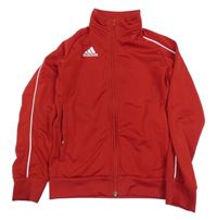 Červená sportovní propínací mikina s logem Adidas