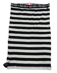 Čierno-smotanová pruhovaná rebrovaná elastická sukňa