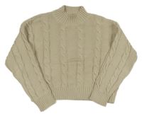 Béžový crop sveter Blue Effect