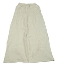 Smotanové široké ľahké nohavice H&M