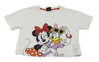 Biele crop tričko s Minnie a Daisy Primark