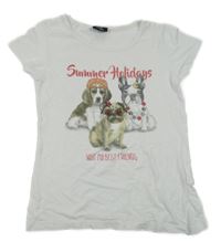 Biele tričko so psy Page One Young