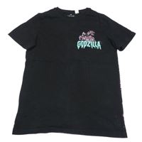 Černé tričko s Godzillou H&M