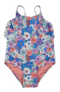 Nové - Barevné květované jednodílné plavky F&F