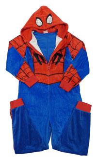 Červeno-modrý plyšová kombinéza s kapucí - Spiderman Marvel