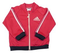Malinová sportovní propínací mikina s logem Adidas