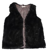 Černá kožešinová podšitá vesta H&M