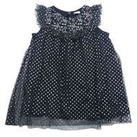 Čierno-sivé vzorované šifónové šaty s hviezdičkami Kiki&Koko