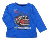 Modré pyžamové tričko s hasiči Kiki&Koko