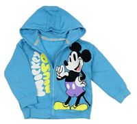 Svetlomodrá prepínaci mikina s Mickeym a kapucňou Disney